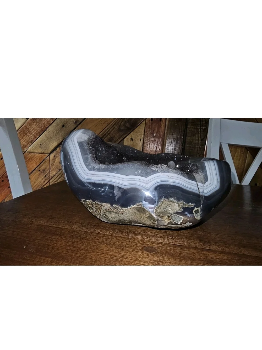 Gray Geode Decorative Bowl for Dining and Display
